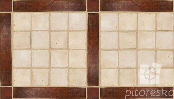 square with border - Old world + Antique White + engraved design terracotta floor tiles hand made traditional spanish treated luxury cotto rustic pavement