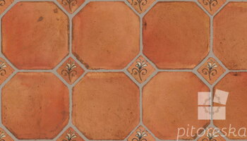 terracotta floor tiles hand made traditional spanish treated luxury cotto octagon + dot