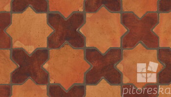 terracotta floor tiles hand made traditional spanish treated luxury cotto star + cross