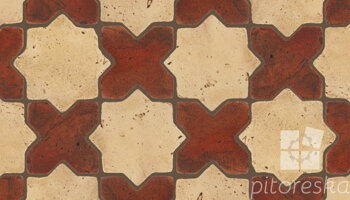 terracotta floor tiles hand made traditional spanish treated luxury cotto star + cross