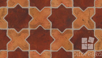 terracotta floor tiles hand made traditional spanish treated luxury cotto star + cross