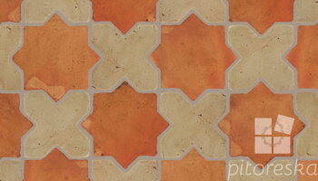 terracotta floor tiles hand made traditional spanish treated luxury cotto star + cross