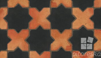 terracotta floor tiles hand made traditional spanish treated luxury cotto star + cross