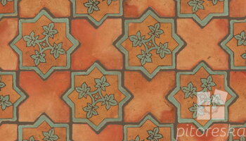 terracotta floor tiles hand made traditional spanish treated luxury cotto star + cross