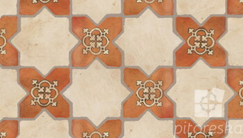 terracotta floor tiles hand made traditional spanish treated luxury cotto star + cross