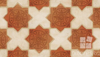 terracotta floor tiles hand made traditional spanish treated luxury cotto star + cross