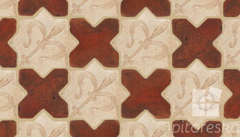 terracotta floor tiles hand made traditional spanish treated luxury cotto star + cross