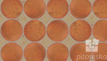 terracotta floor tiles hand made traditional spanish treated luxury cotto round + dot R