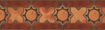 star+cross border + "SC" border edge - Traditional + Old World + glazed design terracotta floor tiles hand made traditional spanish treated luxury cotto