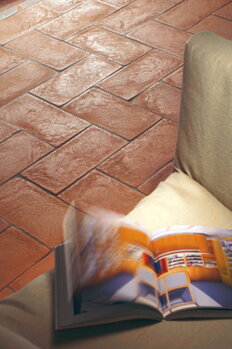 Hand made tuscan terracotta tiles - semi-polished finish