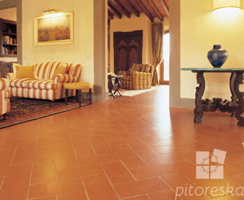 Hand made tuscan terracotta tiles - polished