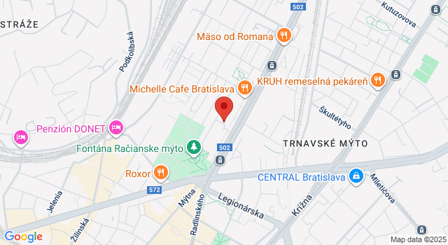 Google map: Račianska 9, 83102 Bratislava