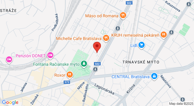 Google map: Račianska 9, 83102 Bratislava